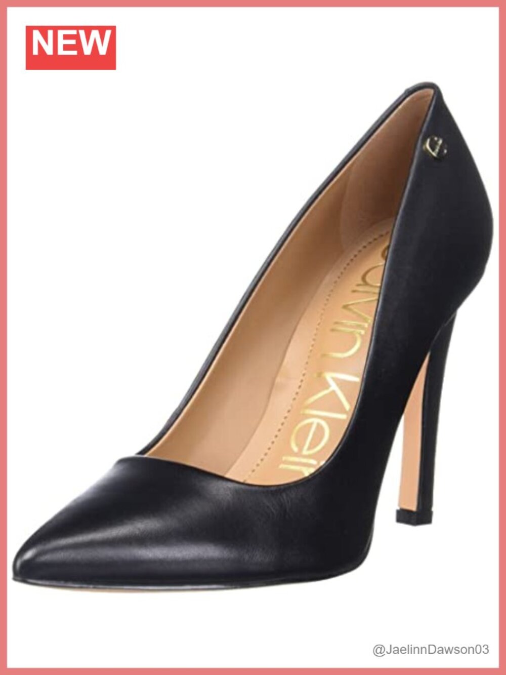 Pointed Toe Stiletto Heels - Faux Leather Pumps for Women